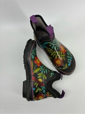 Bogs Floral Waterproof Slip-On Ankle Rain Boots Clogs